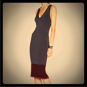 Rag & Bone Kristin Ribbed Knit Midi Dress Large